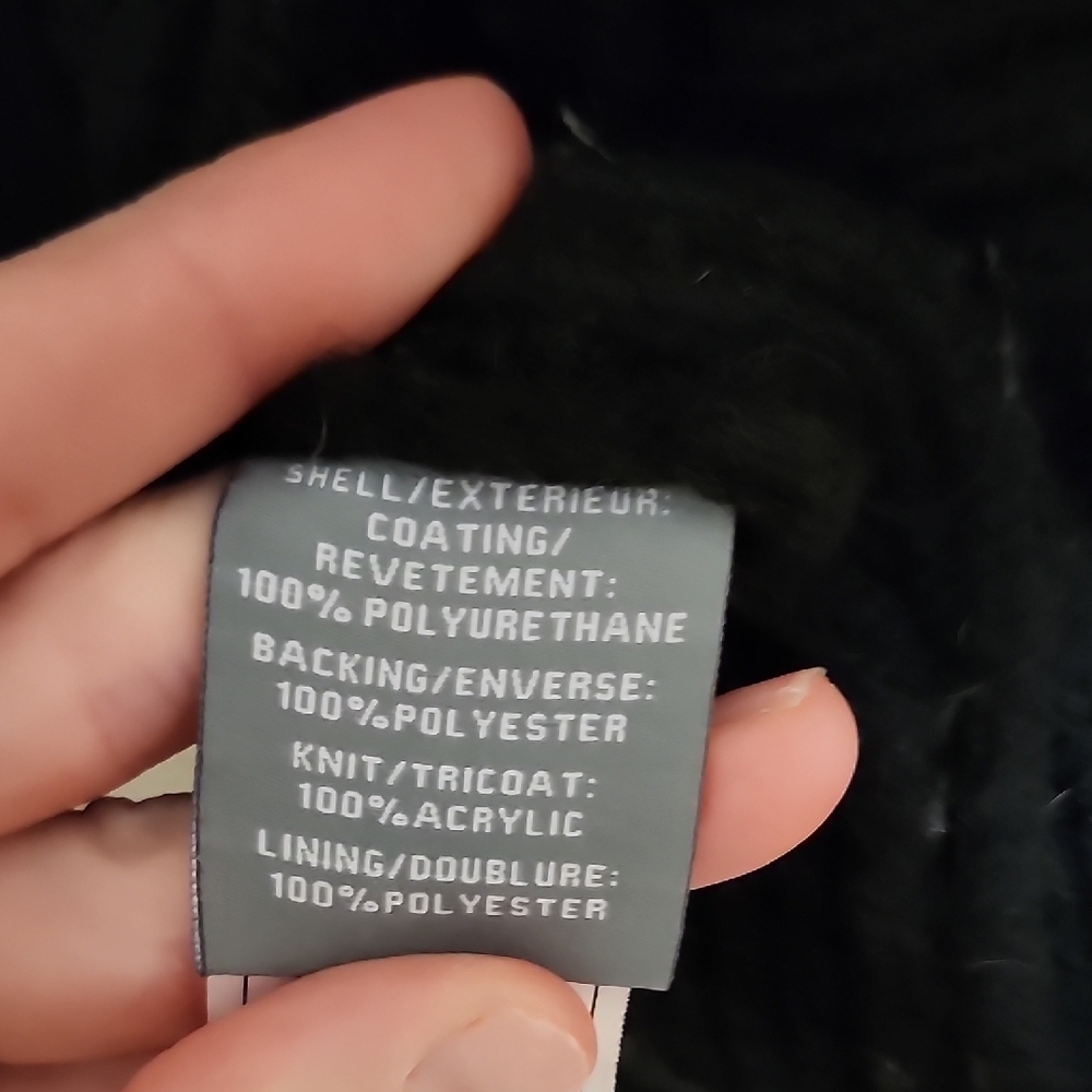 Black Women's Sweater with Leather Accents - Picture 3 of 10